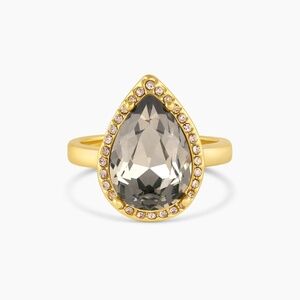 NWT Gorjana Lexi Pear Cocktail Ring in Gold with Pave Diamonds Size 9